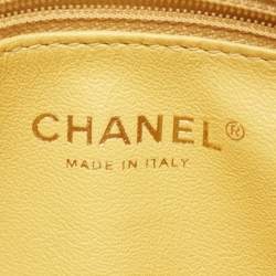 Pre Owned Chanel Yellow Quilted Caviar Leather Filigree Waist Bag