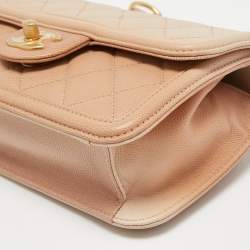 Pre Owned Chanel Beige Ombre Quilted Caviar Leather Sunset On The Sea Belt Bag