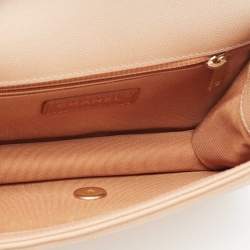 Pre Owned Chanel Beige Ombre Quilted Caviar Leather Sunset On The Sea Belt Bag