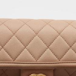 Pre Owned Chanel Beige Ombre Quilted Caviar Leather Sunset On The Sea Belt Bag