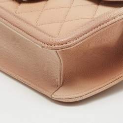 Pre Owned Chanel Beige Ombre Quilted Caviar Leather Sunset On The Sea Belt Bag