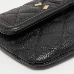 مملوكة مسبقًا Chanel Black Quilted Caviar Leather Boy Flap Wallet