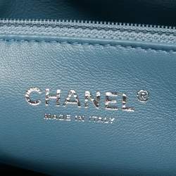 Pre Owned Chanel Blue Sequins Large Waterfall Flap Bag