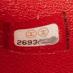 Pre Owned Chanel Red Chevron Leather Coco Waist Belt Bag