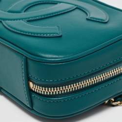Pre Owned Chanel Green Leather CC Mania Waist Bag
