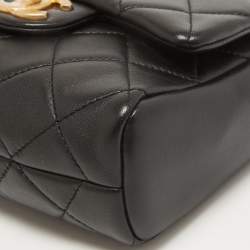 Pre Owned Chanel Black Quilted Leather Side-Packs Crossbody Bag