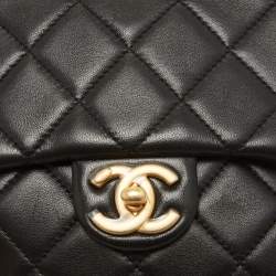 Pre Owned Chanel Black Quilted Leather Side-Packs Crossbody Bag