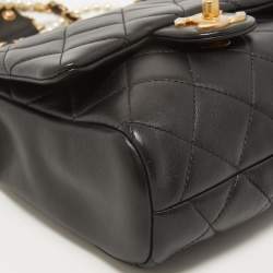 Pre Owned Chanel Black Quilted Leather Side-Packs Crossbody Bag
