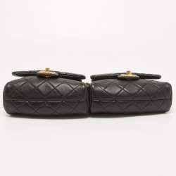 Pre Owned Chanel Black Quilted Leather Side-Packs Crossbody Bag