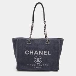 Chanel Dark Blue Denim Small Deauville Tote - Chanel Resale Canada
