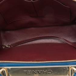 Pre Owned Chanel Blue Quilted Leather Large Trendy CC Bowler Bag