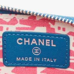Chanel Blue Quilted Caviar Leather Classic Zipped Coin Purse