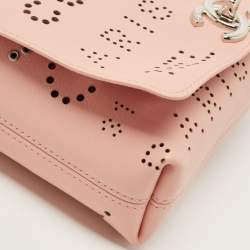 Pre Owned Chanel Pink Leather Eyelet Waist Bag