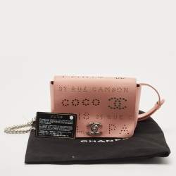 Pre Owned Chanel Pink Leather Eyelet Waist Bag