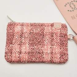 Pre Owned Chanel Pink Leather Eyelet Waist Bag