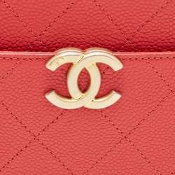 Pre Owned Chanel Red Quilted Caviar Leather Chic Affinity Belt Bag