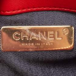 Pre Owned Chanel Red Leather CC Mania Double Zip Waist Belt Bag
