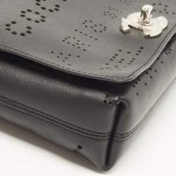 Pre Owned Chanel Black Leather Logo Eyelets Belt Bag