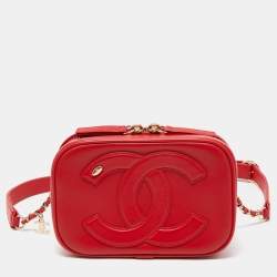 Chanel Red Leather CC Mania Waist Bag Chanel