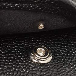 Pre Owned Chanel Blue Quilted Caviar Perforated Leather CC Drawstring Bag