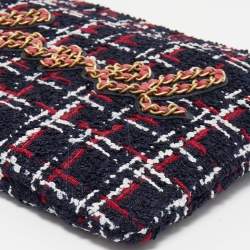 Pre Owned Chanel Multicolor Tweed Signature Zip Pouch