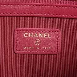 Pre Owned Chanel Multicolor Tweed Signature Zip Pouch