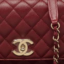 Chanel Red Caviar Leather and Lizard Embossed Leather Medium Coco Top Handle Bag