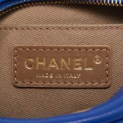 Pre Owned Chanel Blue Quilted Leather Small Casual Trip Camera Crossbody Bag