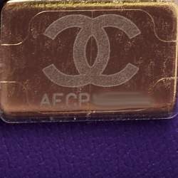 Pre Owned Chanel Purple Quilted Leather Mini Classic Top Handle Bag