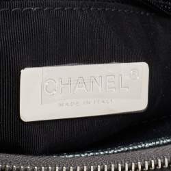 Pre Owned Chanel Metallic Grey Ombre Quilted Caviar Leather Coco Curve Flap Bag