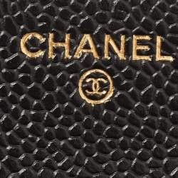 Chanel Black Quilted Caviar Leather Small Classic Flap Wallet
