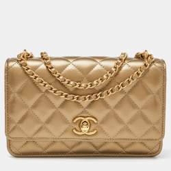 Chanel Black Quilted Leather Gold CC Chain Small Crossbody WOC Clutch Flap  Bag - My Dreamz Closet