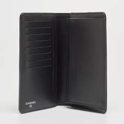 Chanel Blue/Black Quilted Leather Gabrielle Continental Wallet