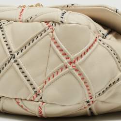 Chanel Light Beige Quilted Wild Stitched Leather Large 19 Flap Bag