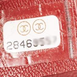 Pre Owned Chanel Dark Red Quilted Leather CC Flap Belt Bag
