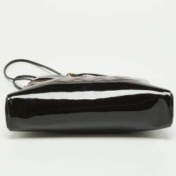 Pre Owned Chanel Black/Burgundy Quilted Patent Leather Mini 31 Shopping Tote