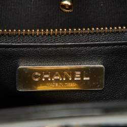 Pre Owned Chanel Black/Burgundy Quilted Patent Leather Mini 31 Shopping Tote