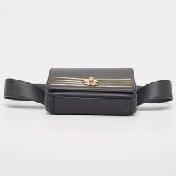 Pre Owned Chanel Black Caviar Leather Captain Gold Waist Bag