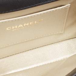 Pre Owned Chanel Black Caviar Leather Captain Gold Waist Bag