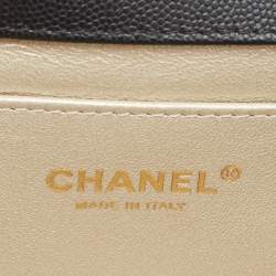 Pre Owned Chanel Black Caviar Leather Captain Gold Waist Bag