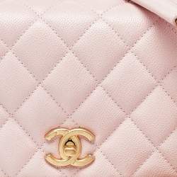 Pre Owned Chanel Pink Quilted Caviar Leather Mini Around Shoulder Bag