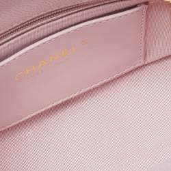 Pre Owned Chanel Pink Quilted Caviar Leather Mini Around Shoulder Bag