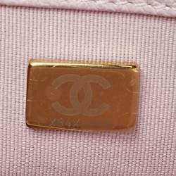 Pre Owned Chanel Pink Quilted Caviar Leather Mini Around Shoulder Bag
