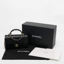 Chanel Black Quilted Leather Mini Rectangular Top Handle Bag