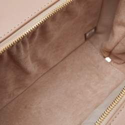 Pre Owned Chanel Dusty Pink Quilted Leather Travel Kit Vanity Case Bag 