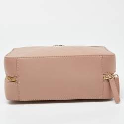 Pre Owned Chanel Dusty Pink Quilted Leather Travel Kit Vanity Case Bag 