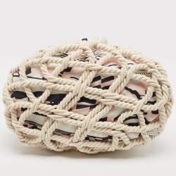 Pre Owned Chanel Multicolor Printed Fabric and Rope Shopper Tote