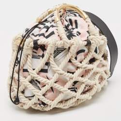 Pre Owned Chanel Multicolor Printed Fabric and Rope Shopper Tote