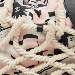 Pre Owned Chanel Multicolor Printed Fabric and Rope Shopper Tote