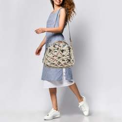 Pre Owned Chanel Multicolor Printed Fabric and Rope Shopper Tote
